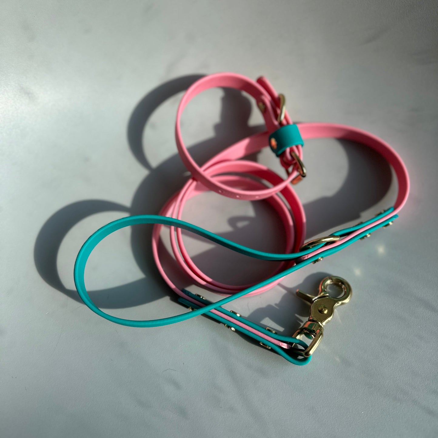 Babble Pink Colourblock BioThane® Collar