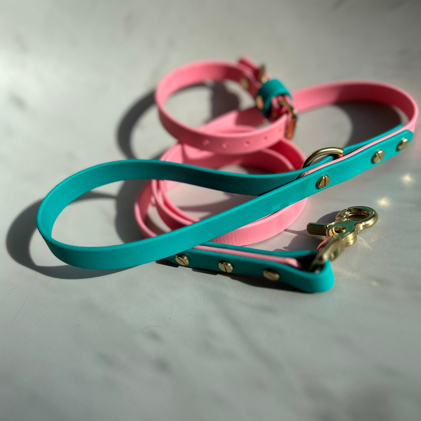 Babble Pink Colourblock BioThane® Collar