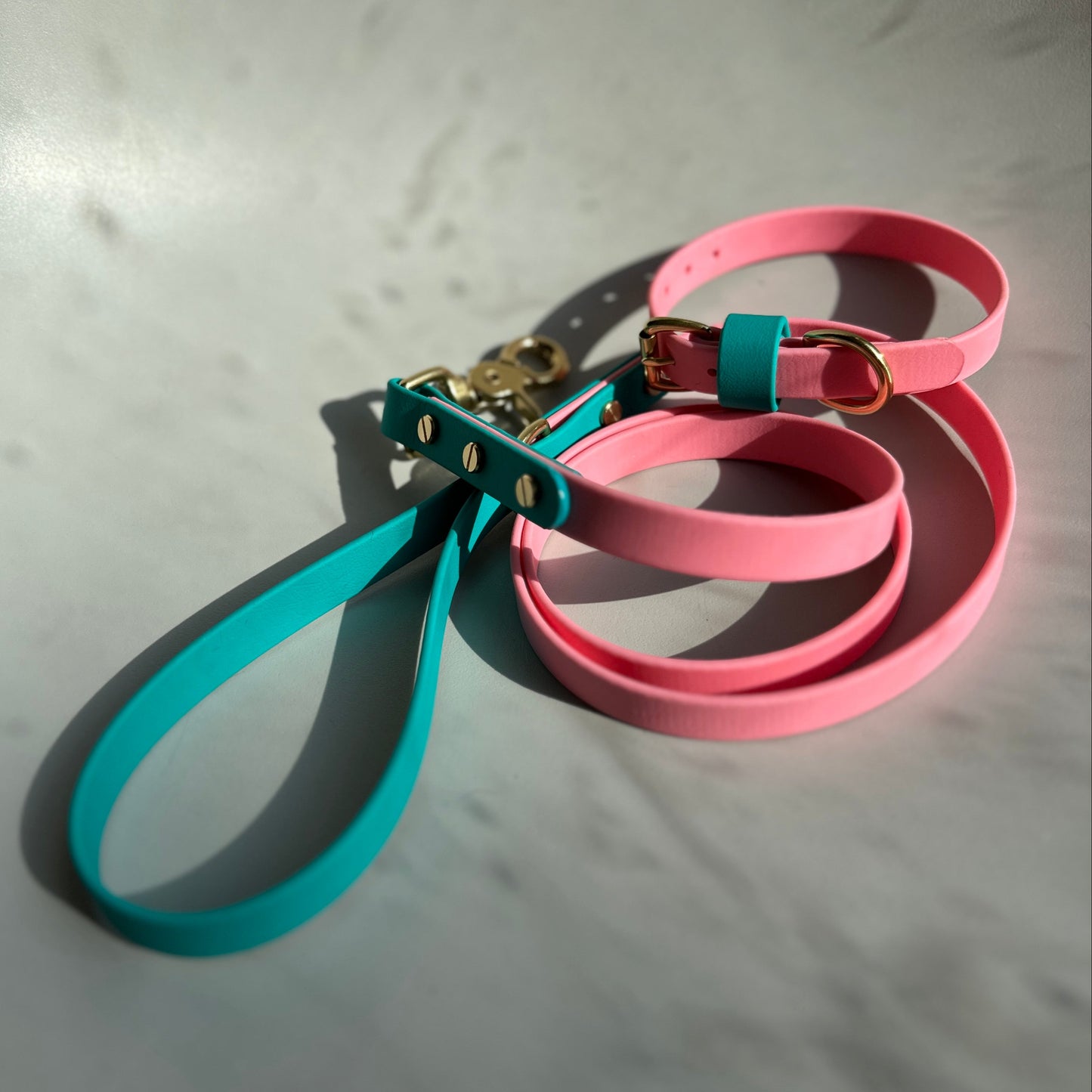 Babble Pink Colourblock BioThane® Collar