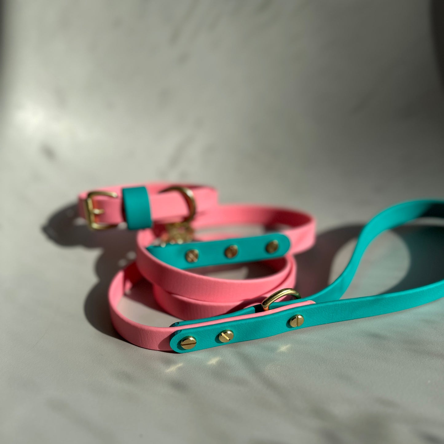 Babble Pink Colourblock BioThane® Collar