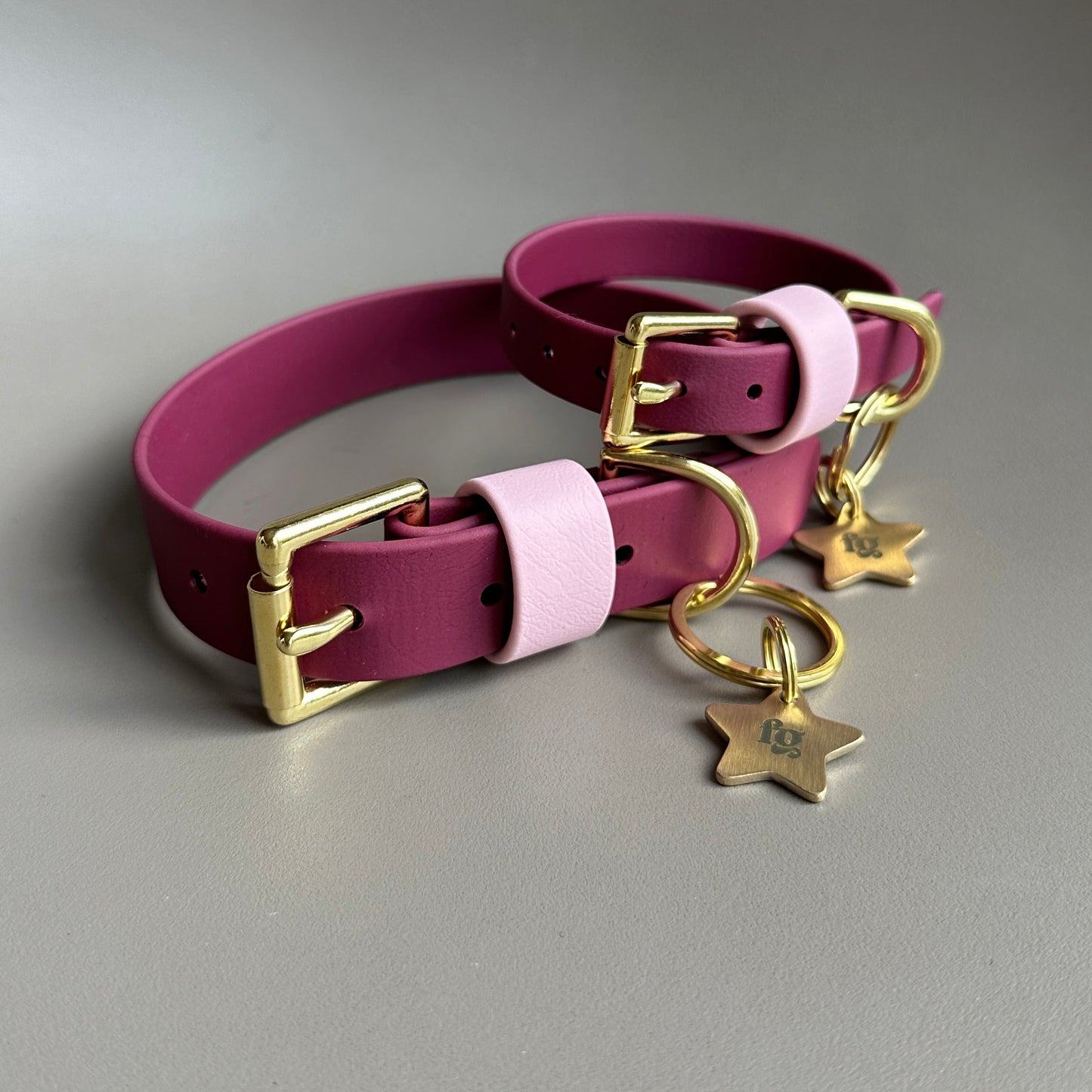 Claudie Mulberry Colourblock BioThane® Collar