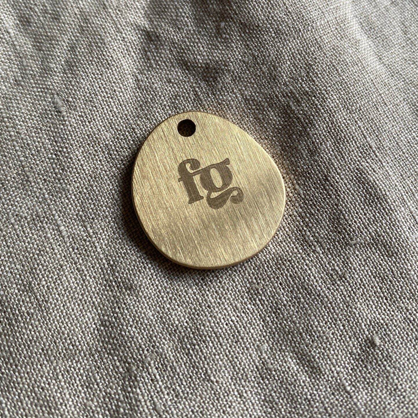 Solid Brass FG Engraved Dog Tag