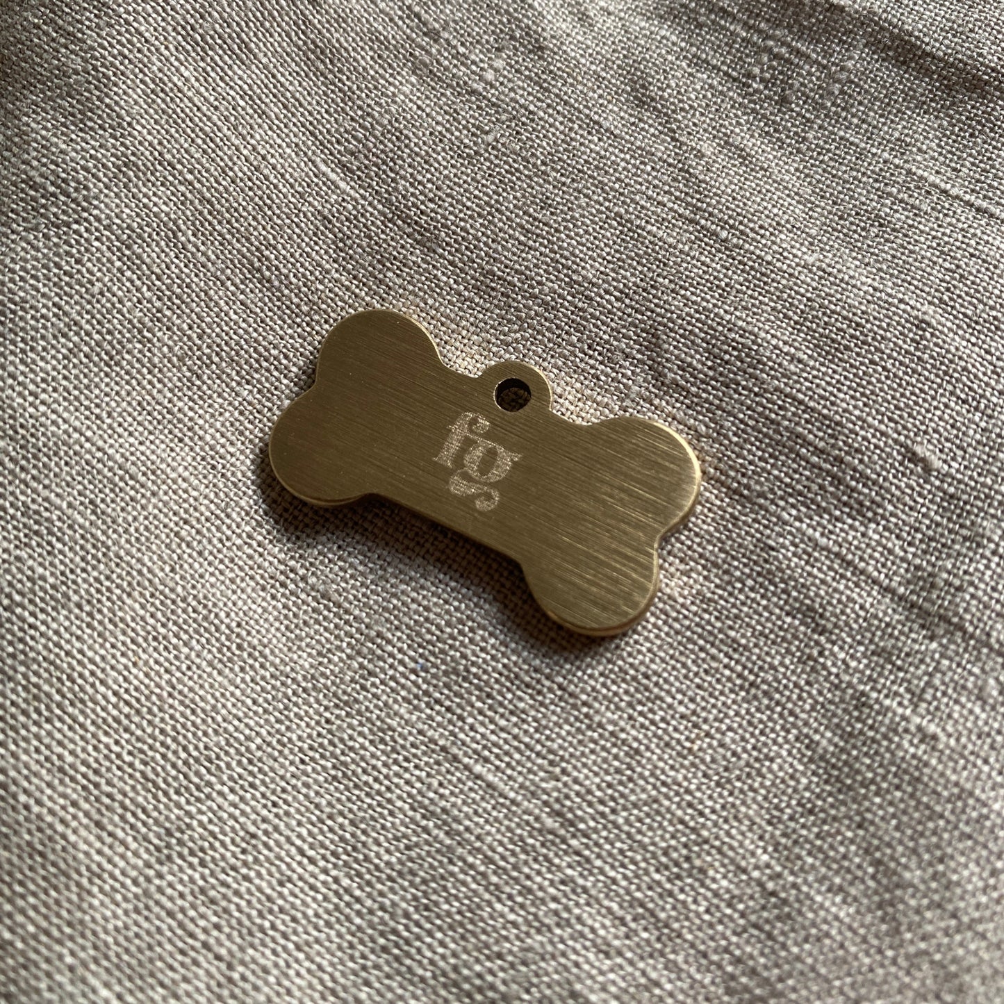 Solid Brass FG Engraved Dog Tag