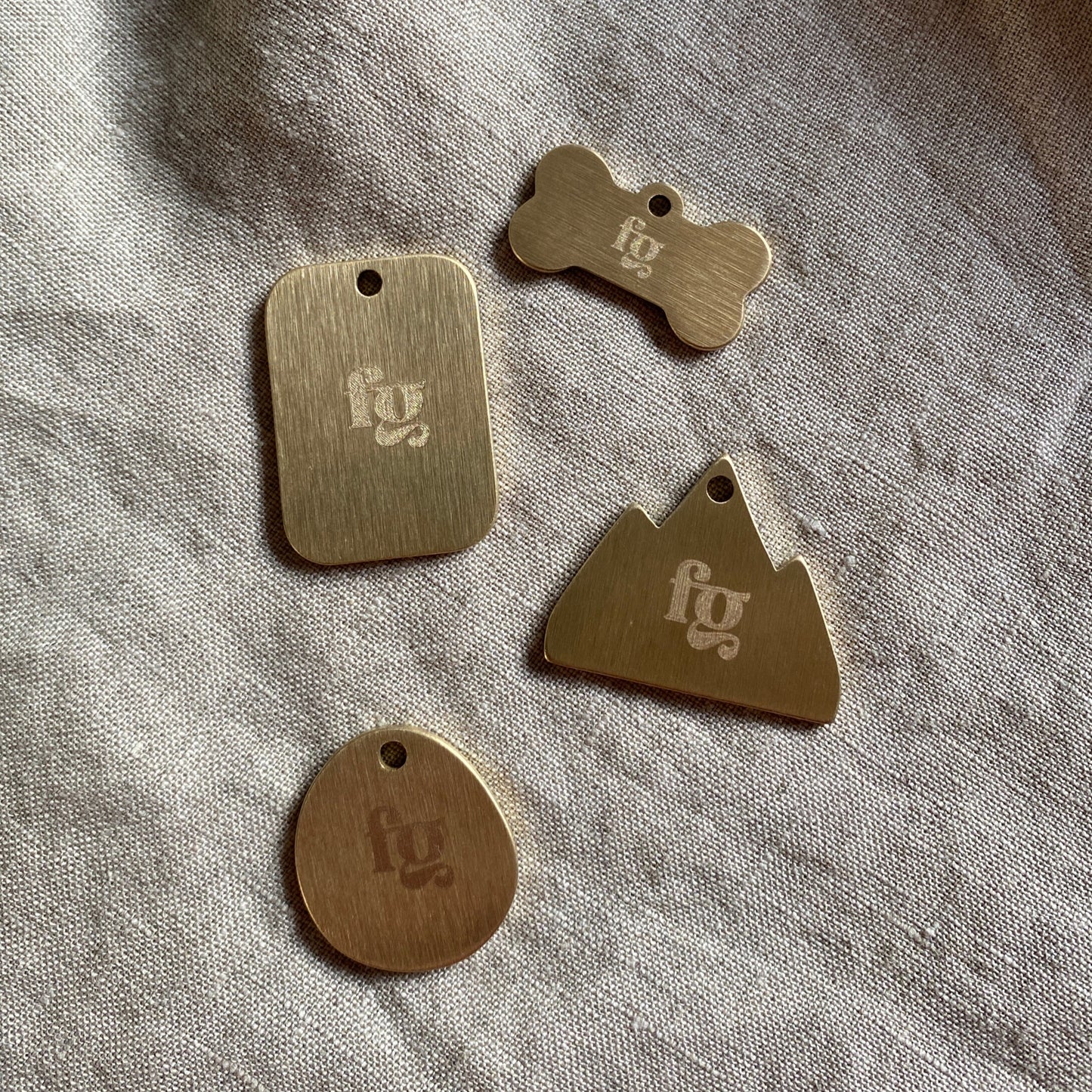 Solid Brass FG Engraved Dog Tag