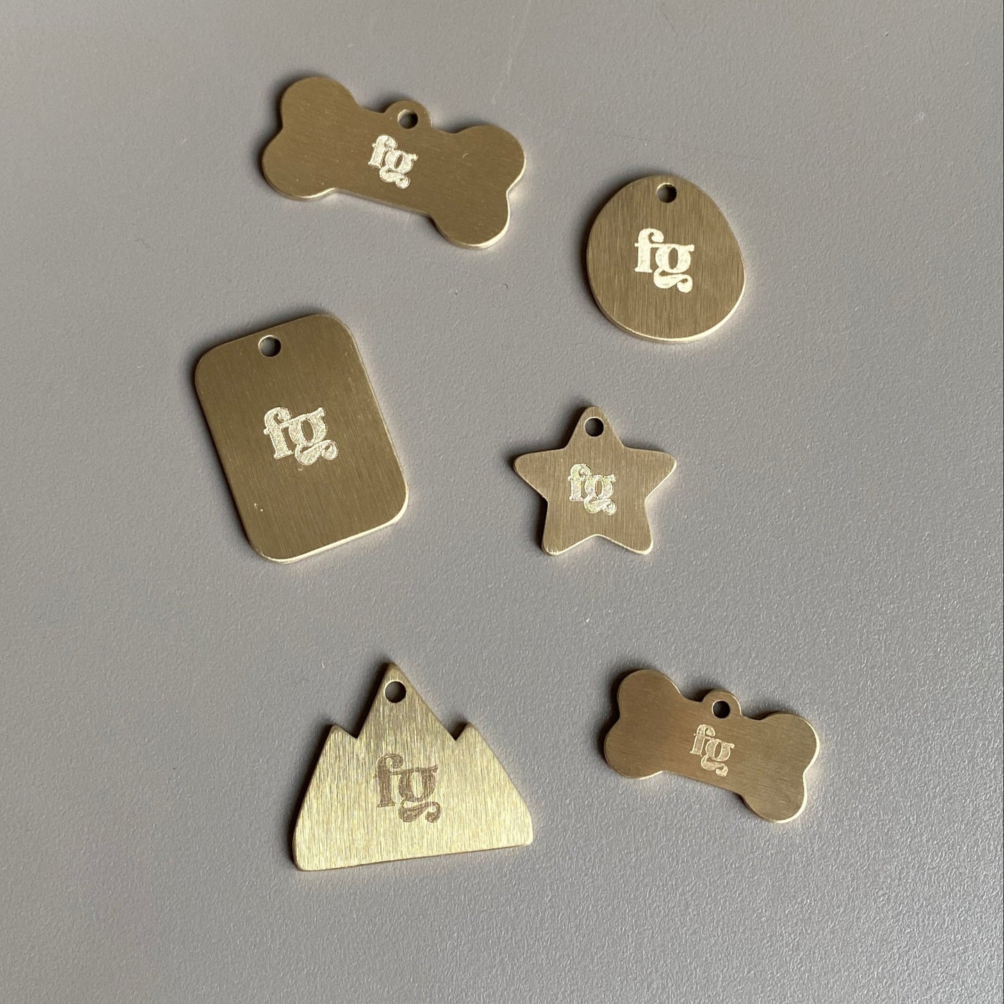 Solid Brass FG Engraved Dog Tag