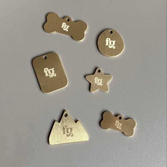 Solid Brass FG Engraved Dog Tag
