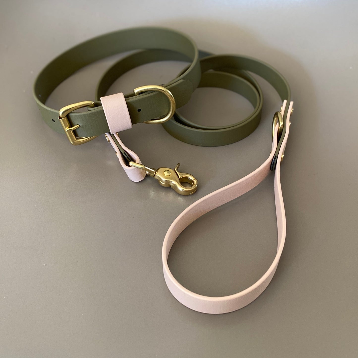 Olive Colourblock BioThane® Collar