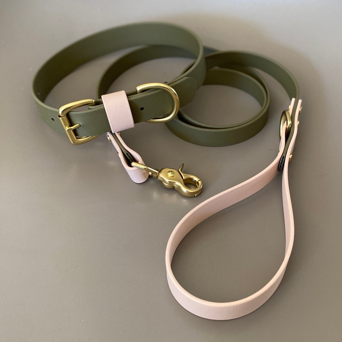 Olive Colourblock BioThane® Lead