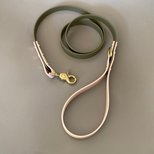 Olive Colourblock BioThane® Lead