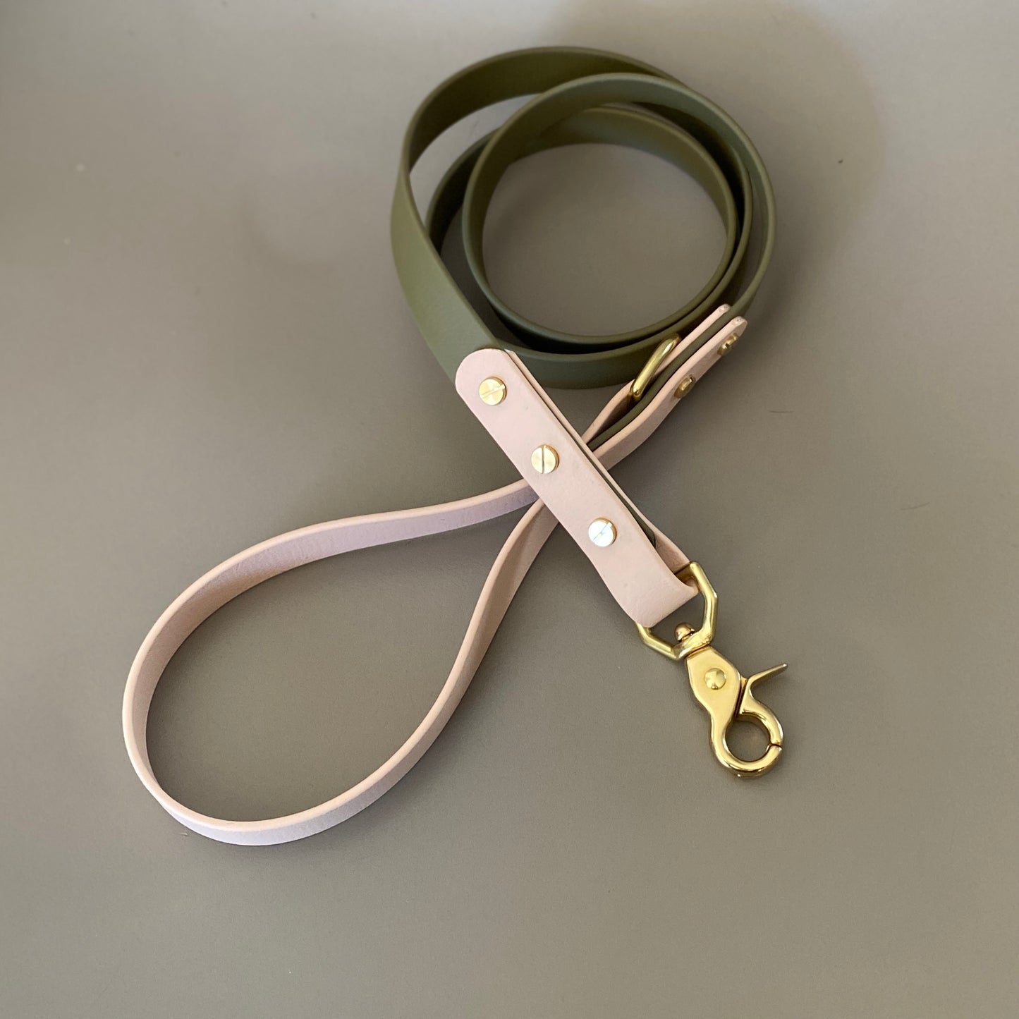 Olive Colourblock BioThane® Lead