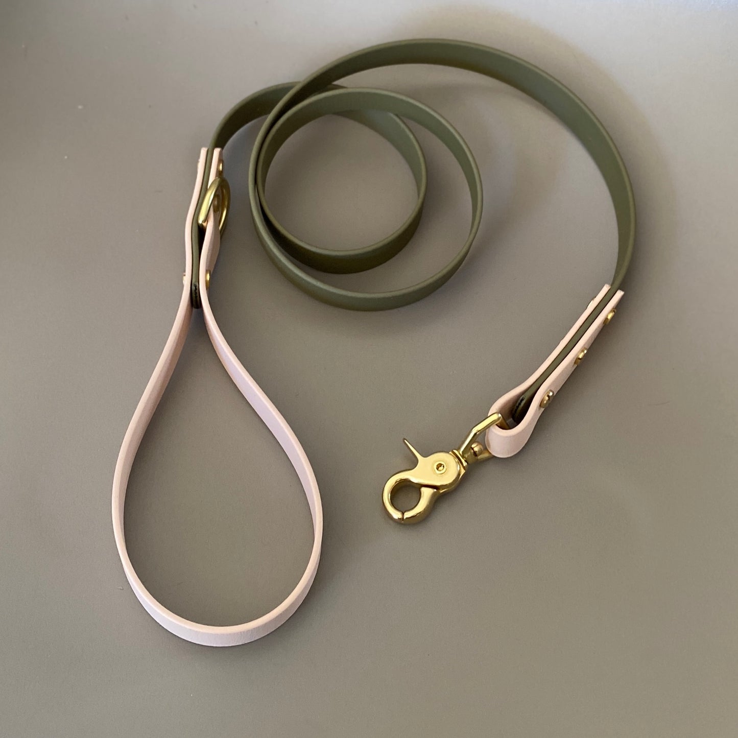 Olive Colourblock BioThane® Lead