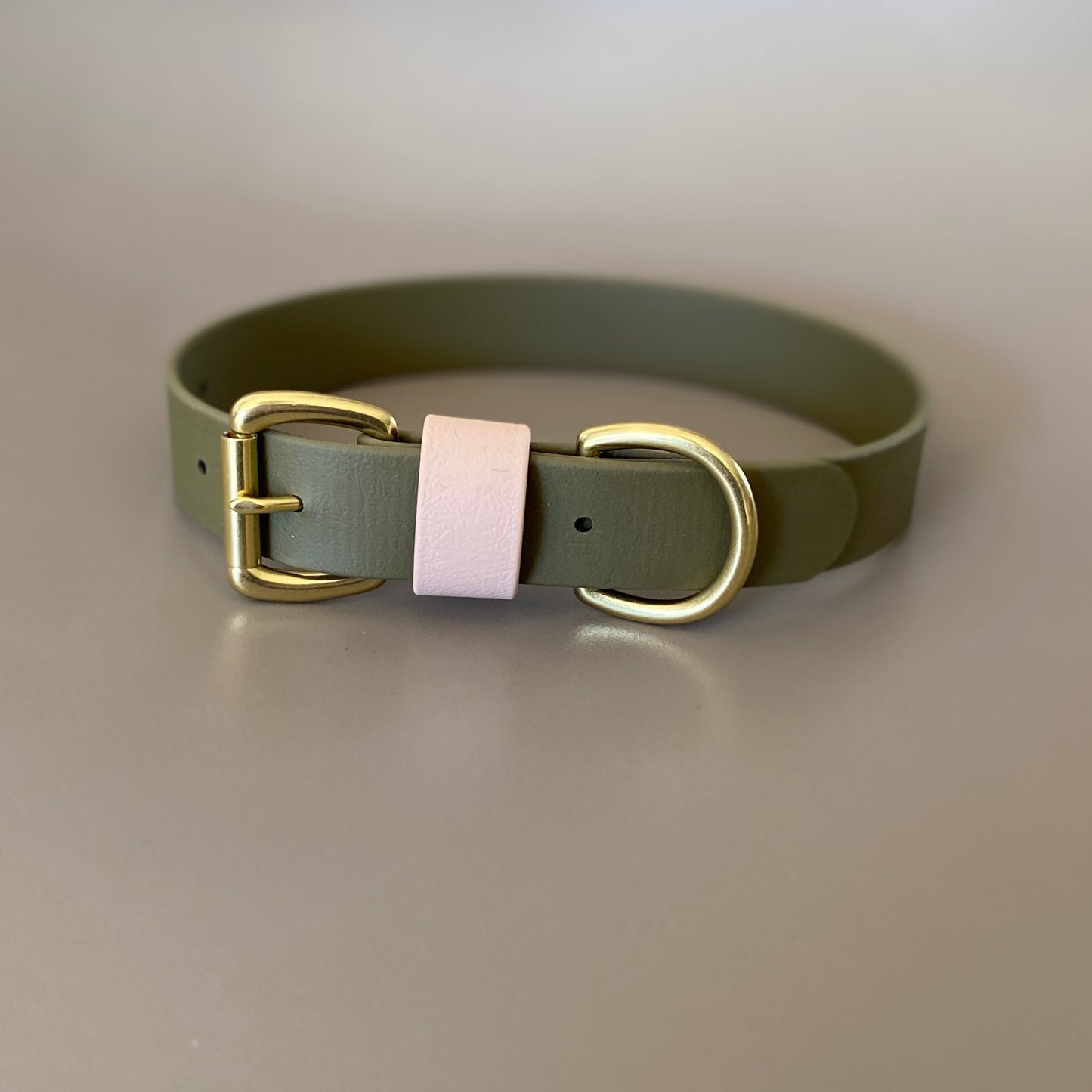 Olive Colourblock BioThane® Collar
