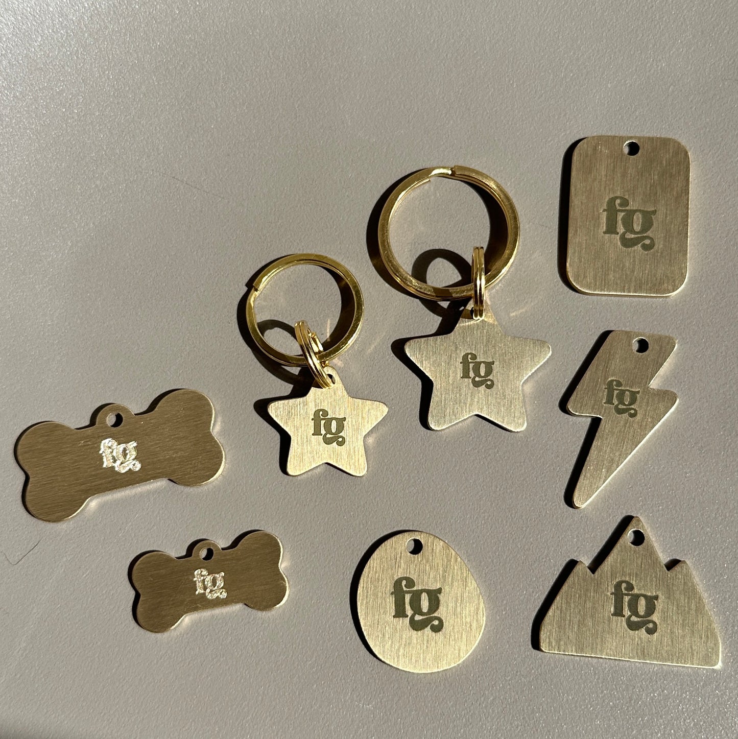 Solid Brass FG Engraved Dog Tag