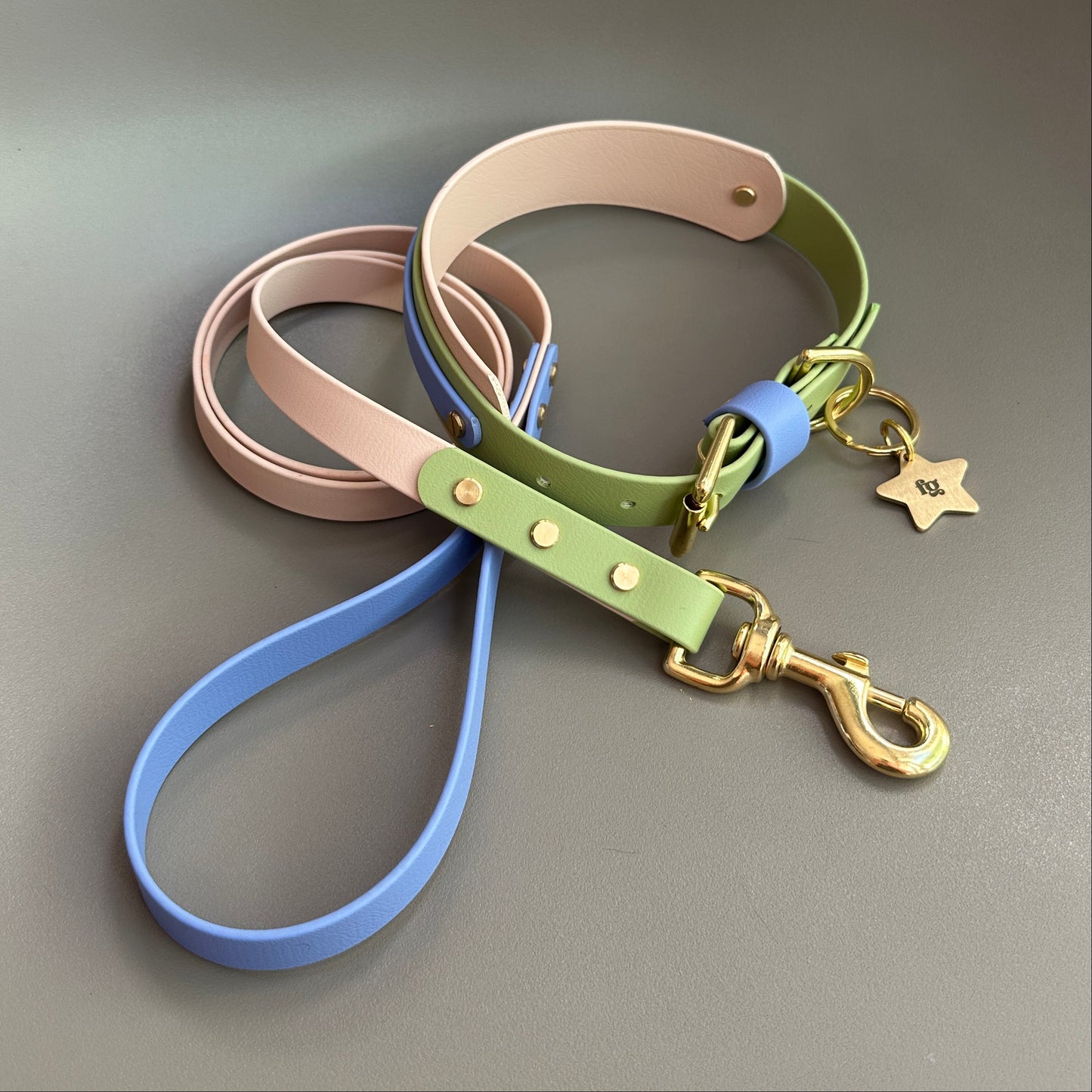 Blueberry Matcha Colourblock BioThane® Lead