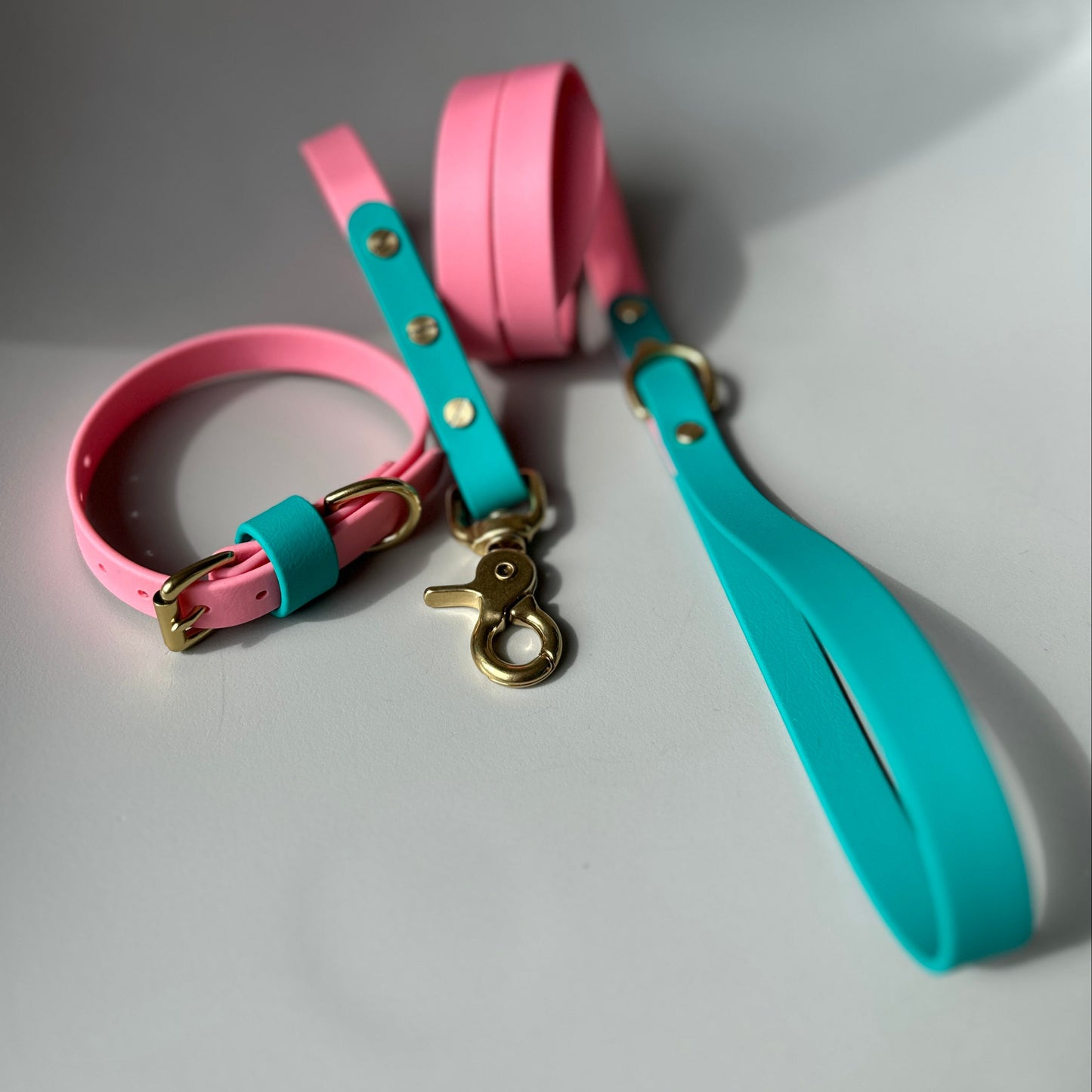 Babble Pink Colourblock BioThane® Collar