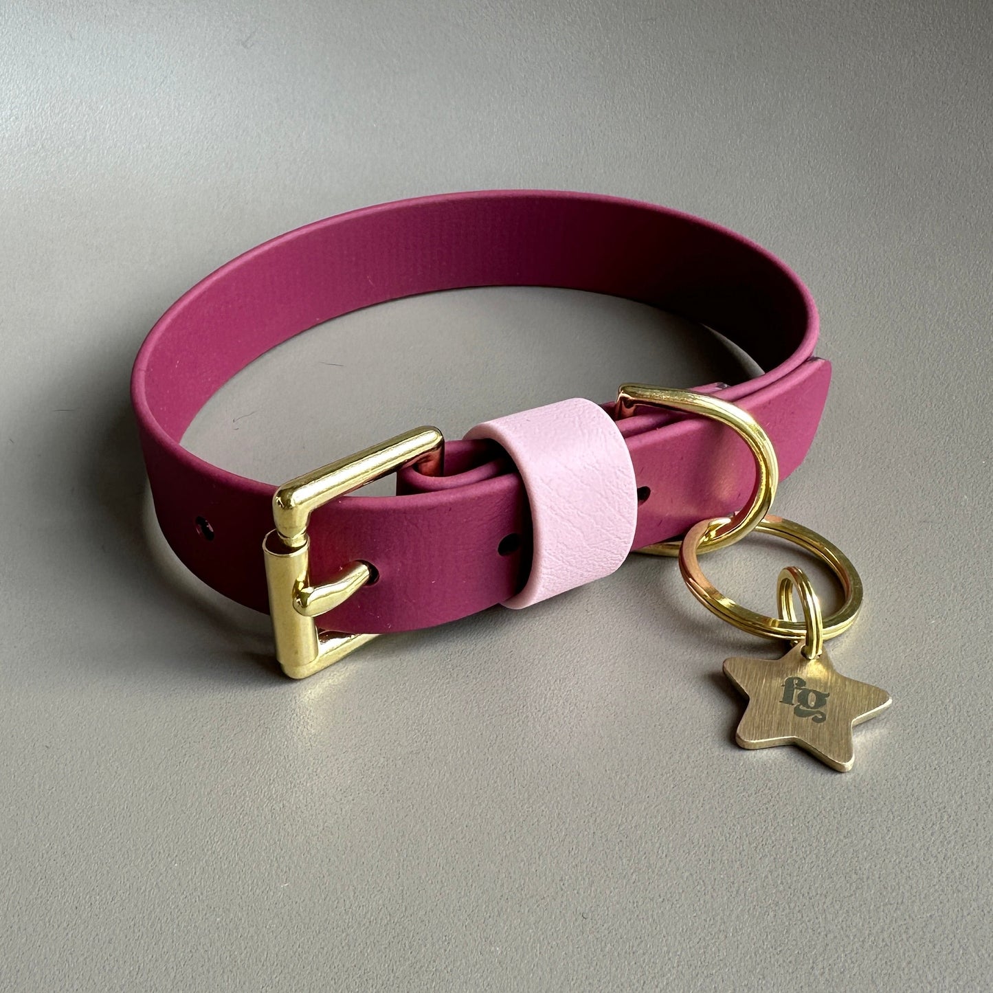 Claudie Mulberry Colourblock BioThane® Collar