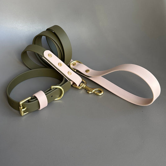 Olive Colourblock BioThane® Collar