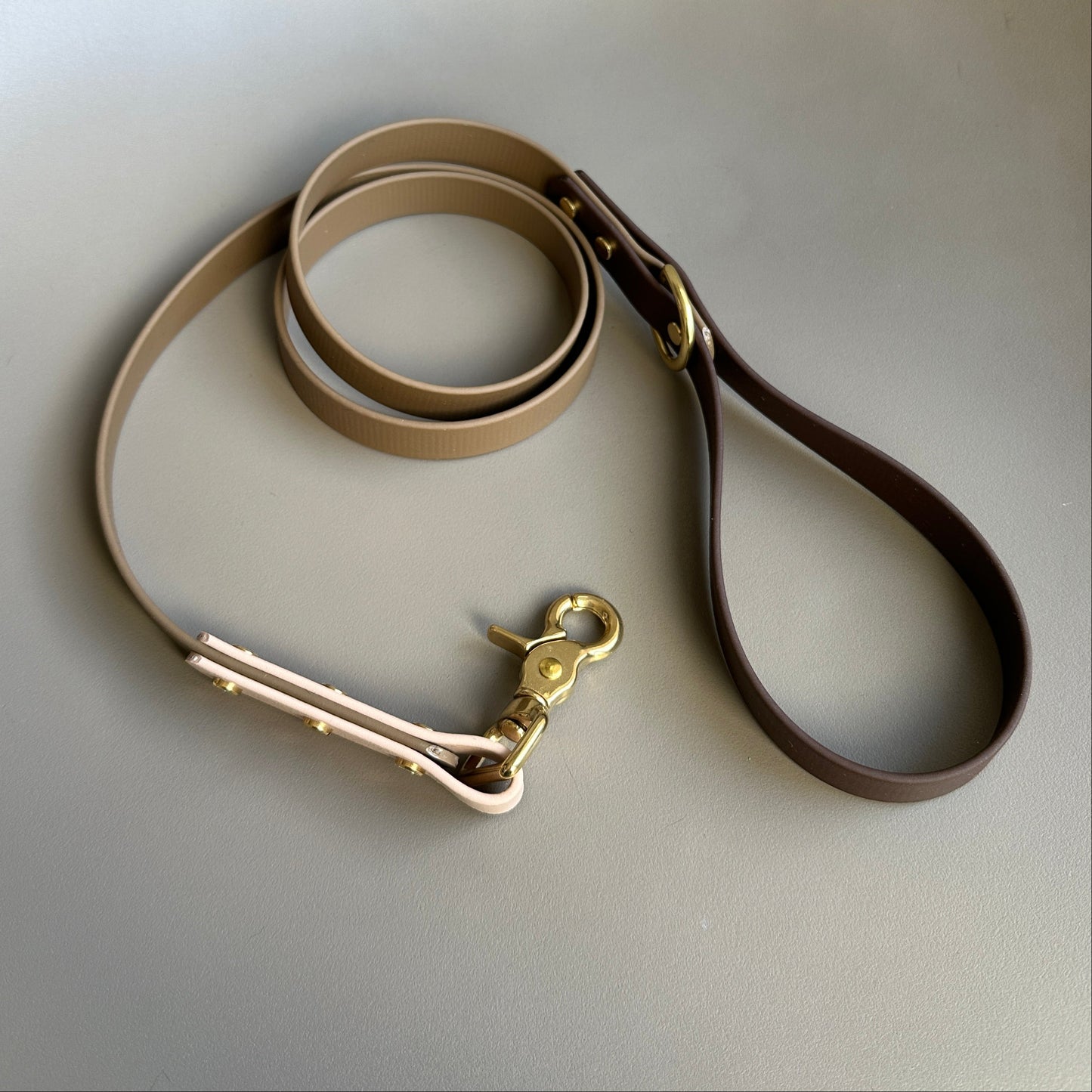 Coffee Colourblock BioThane® Lead