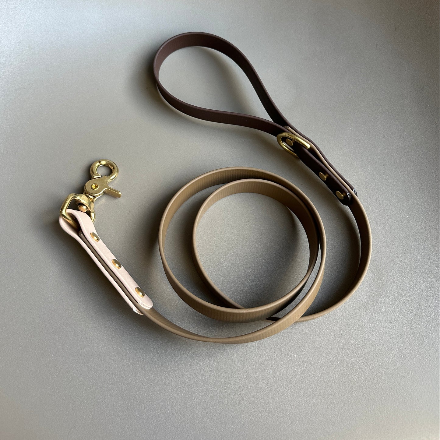 Coffee Colourblock BioThane® Lead