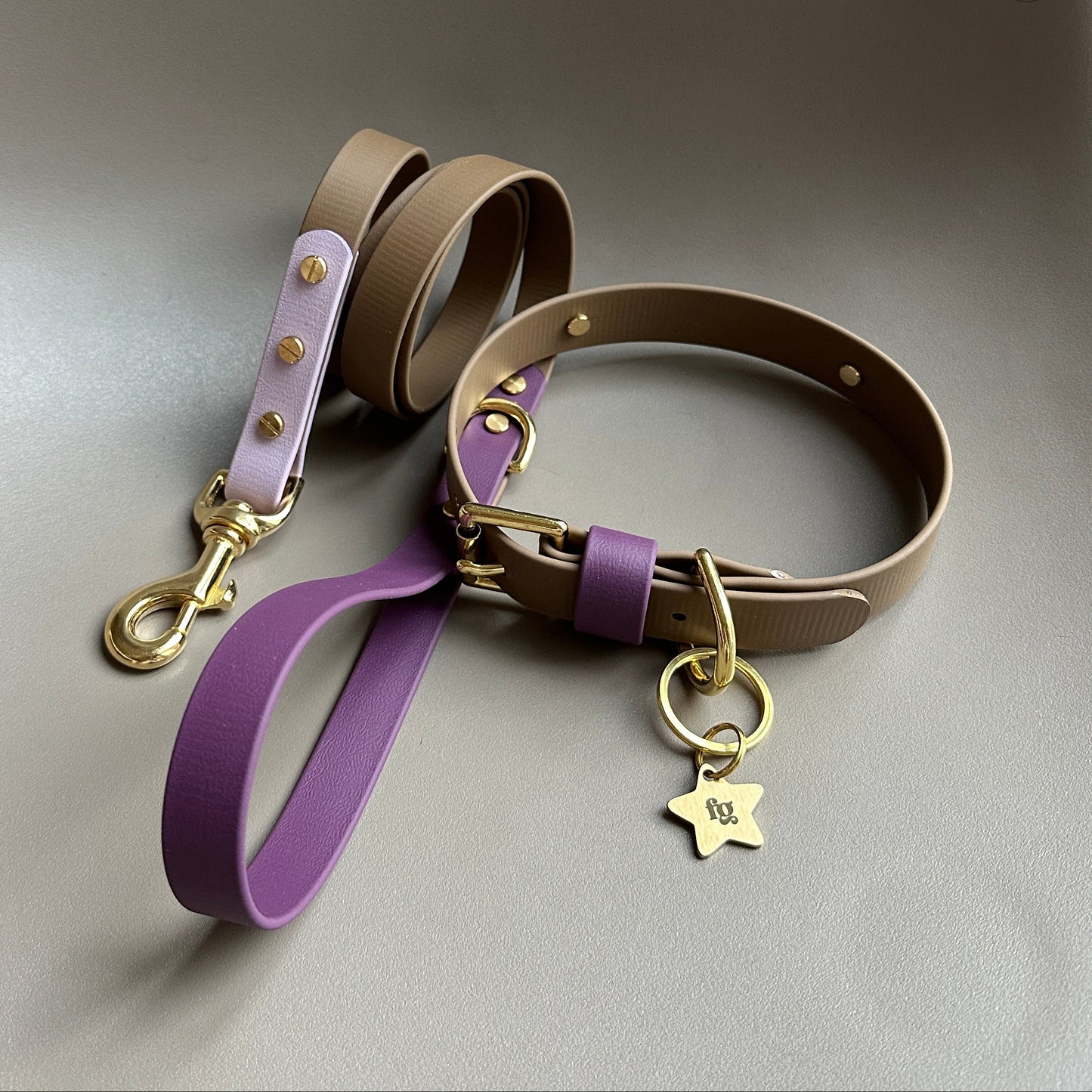 Plum Colourblock BioThane® Lead