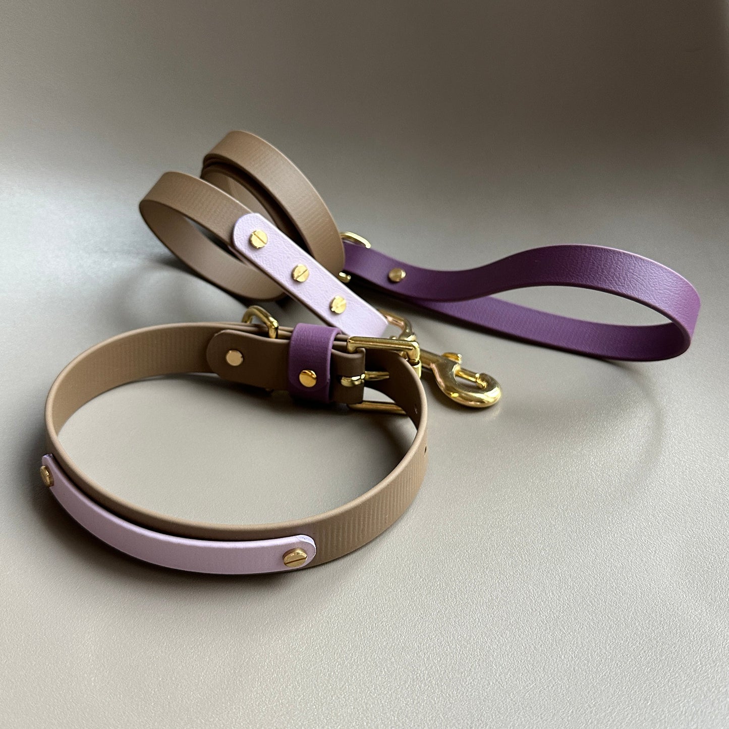 Plum Colourblock BioThane® Lead