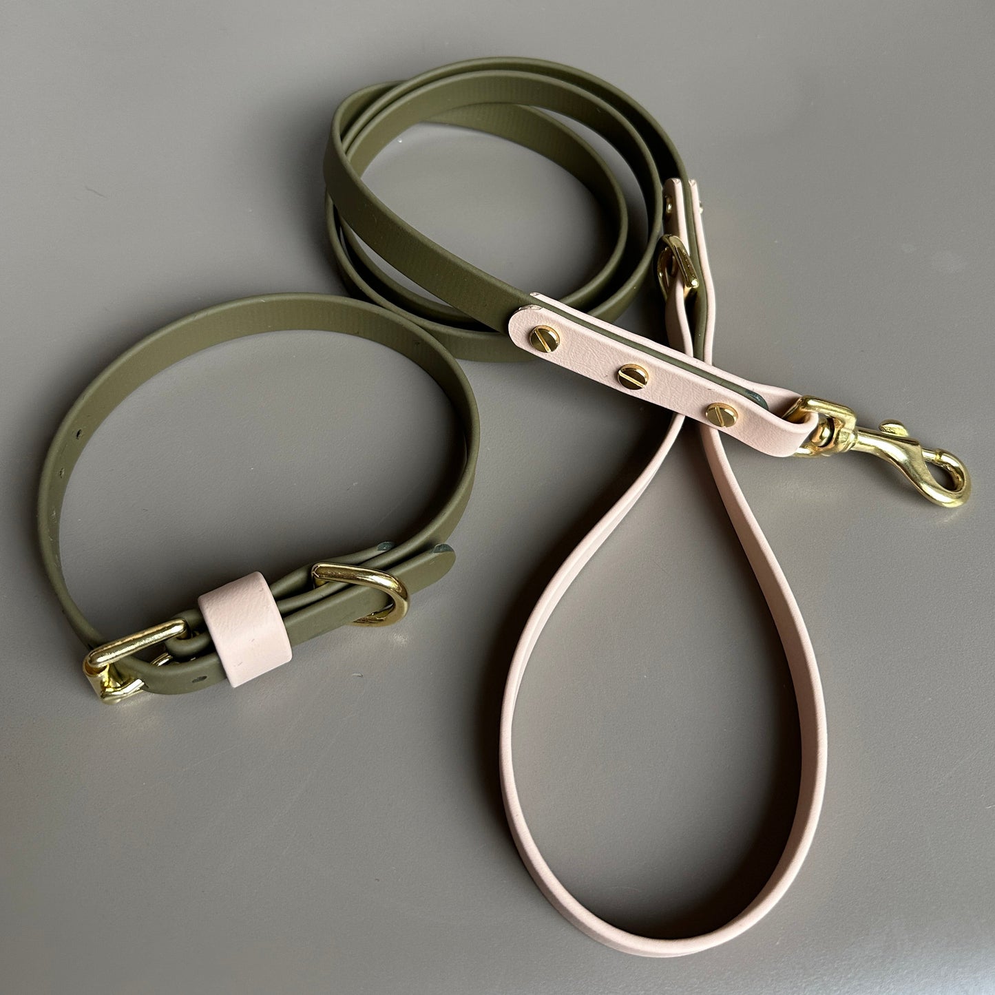 Olive Colourblock BioThane® Collar